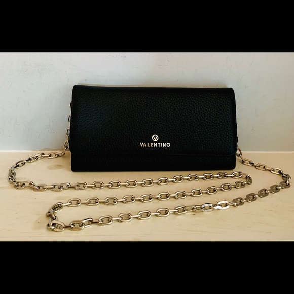 valentino by mario valentino juniper dollaro leather chain wallet